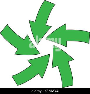 Recycle green Arrow symbol, icon business ecology concept. Vector illustration isolated on white background. Stock Vector