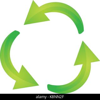 Recycle green Arrow symbol, icon business ecology concept. Vector illustration isolated on white background. Stock Vector