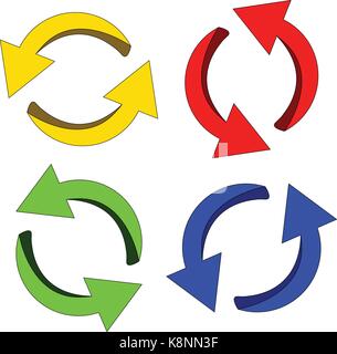 Arrow symbol, colorful icon clipart cycle business concept. Vector illustration isolated on white background. Stock Vector