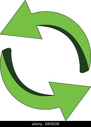 Recycle green Arrow symbol, icon business ecology concept. Vector illustration isolated on white background. Stock Vector