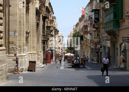 View down Republic Street, Valletta, Malta Stock Photo