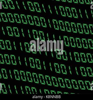 0,1 digits vector wallpaper. Green Binary code on black background. Digital matrix abstract technology illustration. Stock Vector