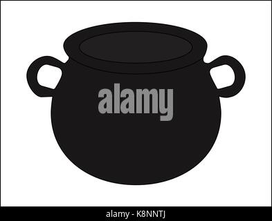Empty witch cauldron,pot. Cartoon Vector illustration isolated on white background. Stock Vector