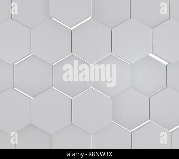 3D abstract gray geometric hexagonal background. Stock Photo