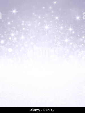 Abstract background with falling snow and light rays, snowflakes ...