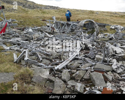 Brecon Beacons National Park / Wellington bomber crash site Stock Photo