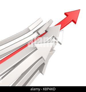 Red arrow toward success Stock Photo