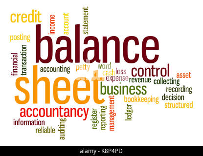 Blance sheet word cloud Stock Photo