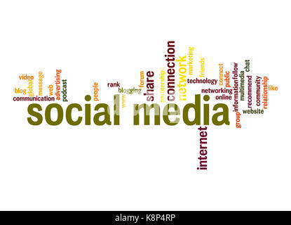 Social media word cloud Stock Photo