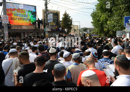 Uman, Ukraine. 20th of September 2017.  Jewish pilgrimage to the holy site of the tomb of the Rabi Nachman of Breslov Stock Photo