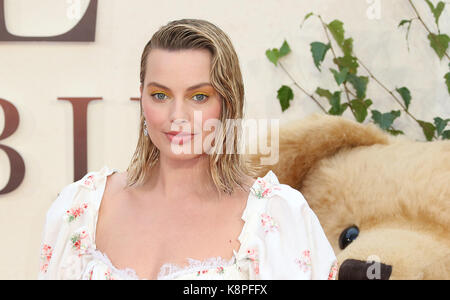 London, UK. 20th Sep, 2017. Margot Robbie, Goodbye Christopher Robin - World Premiere, Leicester Square, London UK, 20  September 2017, Photo by Richard Goldschmidt Credit: Rich Gold/Alamy Live News Stock Photo