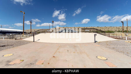 Sahuarita, Arizona, USA. 20th Sep, 2017. Exterior view of the Silo at the Titan Missile Museum, site of a formerly operational Titan II ICBM complex. Now administered by the Arizona Aerospace Foundation, the Museum gives visitors guided tour access to its missile silo, control center and access tunnels. Titan II Launch Complex 571-7, as it was then known, became operational in 1963 at the height of the cold war with the Soviet Union, and was de-activated in November of 1982 as the result of a nuclear treaty. Credit: ZUMA Press, Inc./Alamy Live News Stock Photo