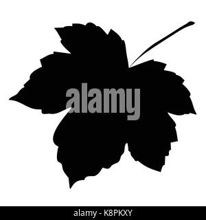 Image of silhouette maple leaf . Vector illustration isolated on white background. Stock Vector