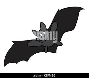 Vector Halloween bat cartoon. Illustration isolated on white background Stock Vector