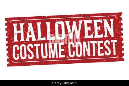 Halloween costume contest grunge rubber stamp on white background, vector illustration Stock Vector