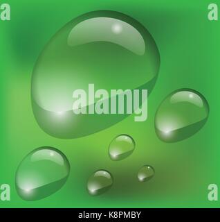 Water drops on green background Stock Vector Image & Art - Alamy