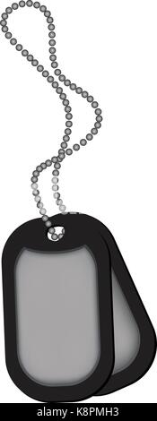 Dog tags isolated on white background - vector illustration Stock Vector