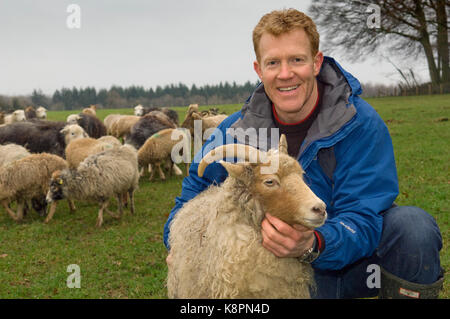 Cotswolds Farm Park, with owner Adam Henson, who is a farmer, author and television presenter. Stock Photo