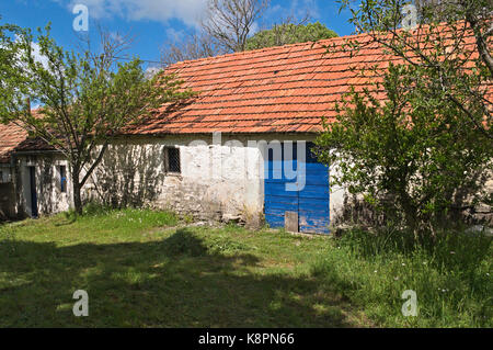 Mediterranean style small barn, built from stone Stock Photo