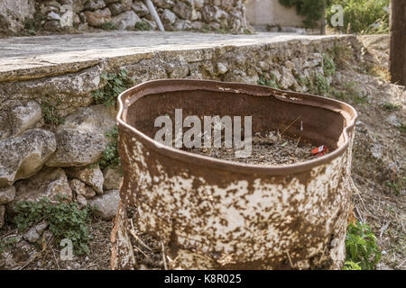 old rusty barrel Stock Photo