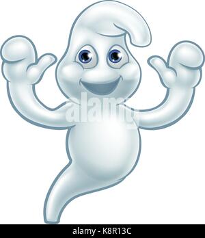 Halloween Ghost Cute Cartoon Character Stock Vector