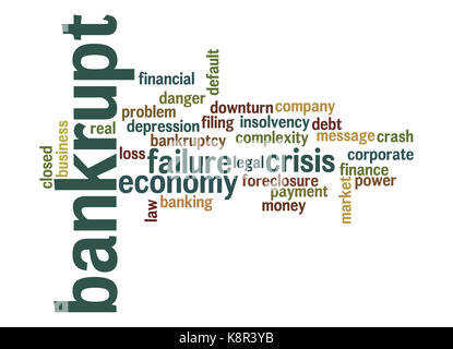 Bankrupt word cloud Stock Photo