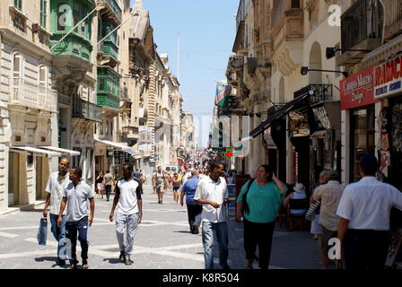 Republic Street (Triq- ir-Repubblika), Valletta, Malta Stock Photo