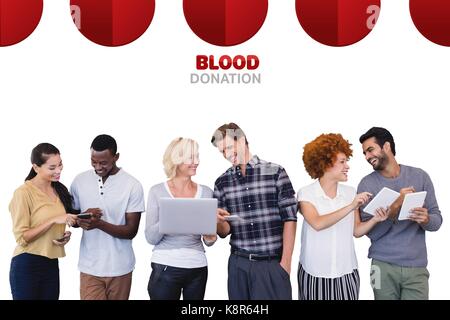 Digital composite of Group of people and blood donation concept Stock Photo