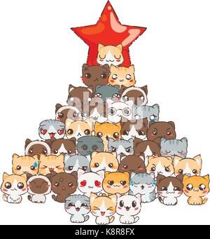 Vector pattern for print. Ilustration with cats and dogs for design of posters, prints, invitations, greetings, childbook, flyers and antistress pictu Stock Vector