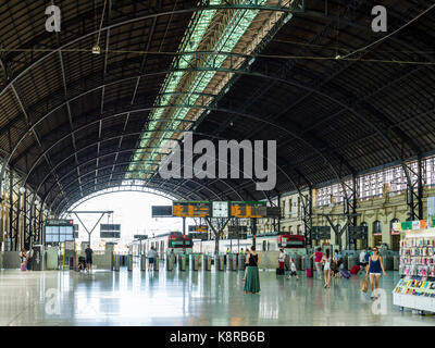 Main concourse and platforms inside Estacio del Nord train station, Valencia, Spain, Europe Stock Photo