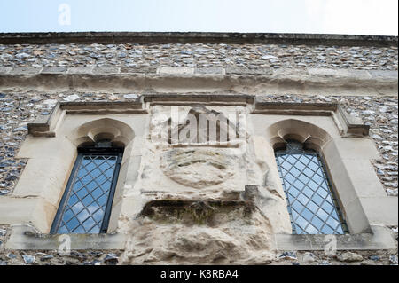 Leaded windows in a old building at Chichester in West Sussex, England. Stock Photo