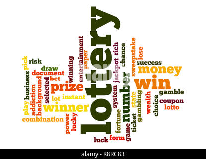 Lottery word cloud Stock Photo