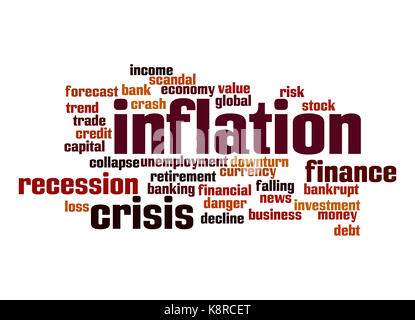 Inflation word cloud Stock Photo