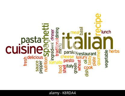 Italian Cuisine word cloud Stock Photo