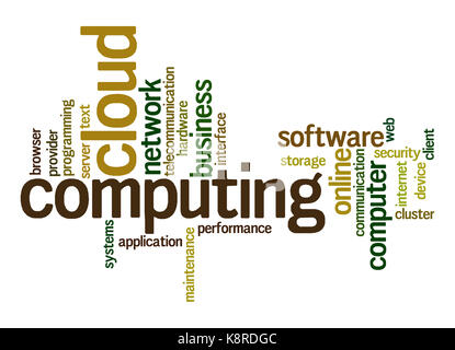 Cloud computing word cloud Stock Photo