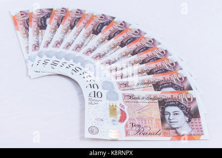 new British 10 pound note Stock Photo