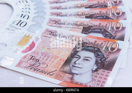 new British 10 pound note Stock Photo