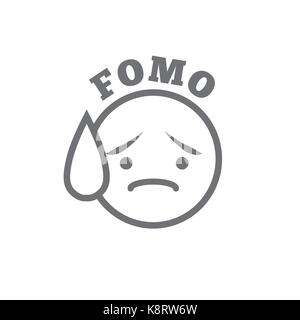 FOMO Social Icon - Fear of Missing Out Trendy Modern Acronym - Social Media Stock Vector