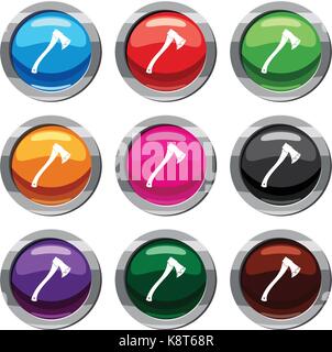 Axe In blood set 9 collection Stock Vector