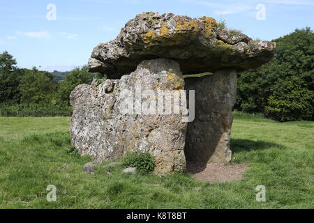 St. Lythans burial chamber - side view Stock Photo