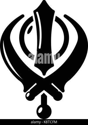 Sikhism emblem Khanda religious symbol traditional Sikh flag has an ...