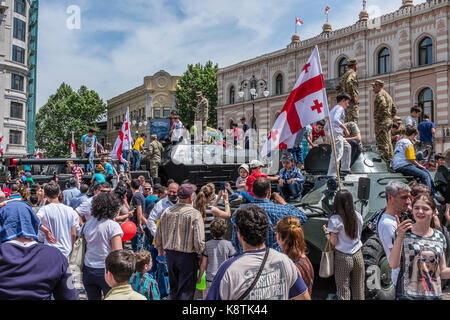TBILISI, GEORGIA, EASTERN EUROPE - Independence Day Celebrations 26th May 2015 at Freedom Square. Stock Photo