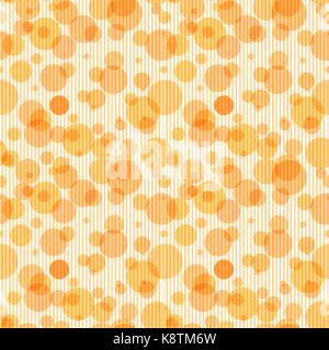 Seamless pattern with transparent circles and vertical stripes in soft orange colors Stock Vector