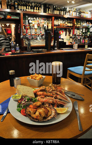 Scottish Seafood Dinner Islay Scotland UK Stock Photo