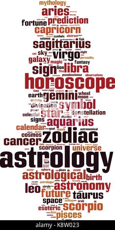 Astrology word cloud concept. Vector illustration Stock Vector