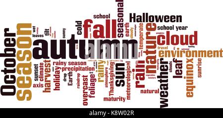 Autumn word cloud concept. Vector illustration Stock Vector