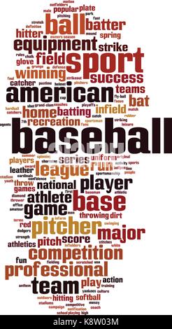 Baseball word cloud concept. Vector illustration Stock Vector