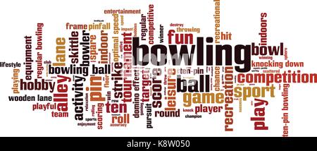 Bowling word cloud concept. Vector illustration Stock Vector