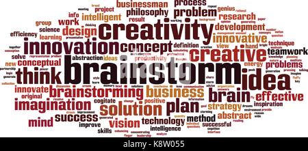 Brainstorm word cloud concept. Vector illustration Stock Vector