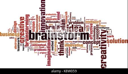 Brainstorm word cloud concept. Vector illustration Stock Vector Image ...